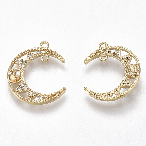 PandaHall Brass Micro Pave Cubic Zirconia Peg Bails Links/Connercots, for Half Drilled Beads, Moon, Nickel Free, Clear, Real 18K Gold Plated...
PandaHall Brass Micro Pave Cubic Zirconia Peg Bails Links/Connercots, for Half Drilled Beads, Moon, Nickel Free, Clear, Real 18K Gold Plated...