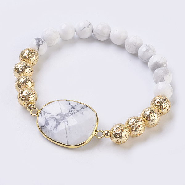 PandaHall Electroplated Natural Lava Rock and Natural Frosted Amazonite Stretch Bracelets, Round & Trapezoid, Golden, 2.08 inch(5.3cm)...
PandaHall Electroplated Natural Lava Rock and Natural Frosted Amazonite Stretch Bracelets, Round & Trapezoid, Golden, 2.08 inch(5.3cm)...