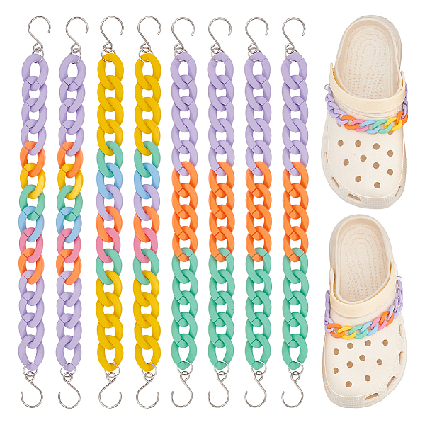 PandaHall Acrylic Link Shoe Decoration Chain, with Stainless Steel S-Hook Clasps, Mixed Color, 250mm, 8pcs/box Acrylic Multicolor
PandaHall Acrylic Link Shoe Decoration Chain, with Stainless Steel S-Hook Clasps, Mixed Color, 250mm, 8pcs/box Acrylic Multicolor