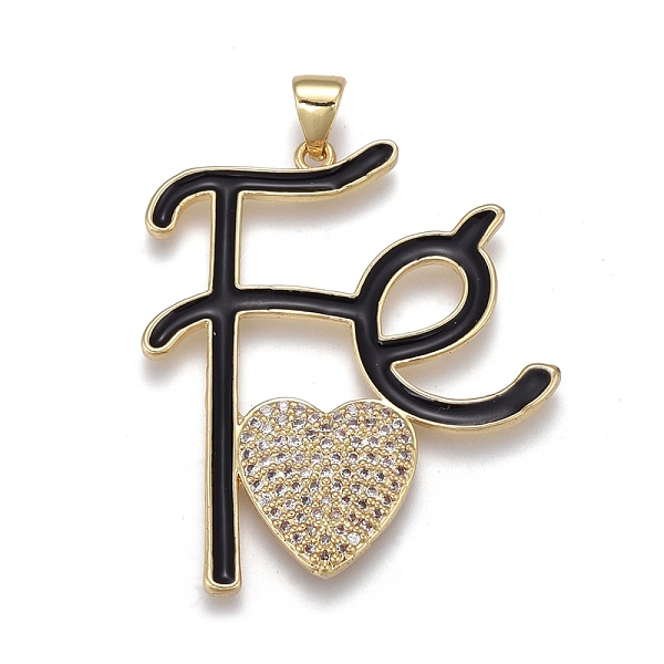 PandaHall Brass Micro Pave Cubic Zirconia Pendants, with Enamel, Long-Lasting Plated, Real 18K Gold Plated, Letter and Heart, Black...
PandaHall Brass Micro Pave Cubic Zirconia Pendants, with Enamel, Long-Lasting Plated, Real 18K Gold Plated, Letter and Heart, Black...