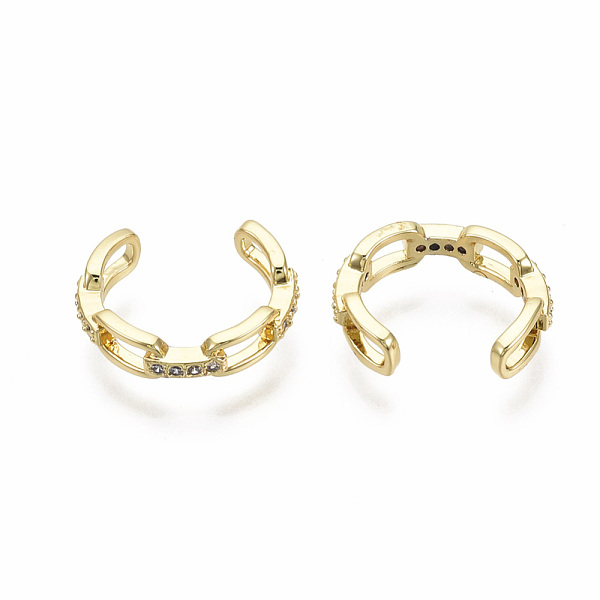 PandaHall Brass Micro Pave Clear Cubic Zirconia Cuff Earrings, Nickel Free, Cable Chain, Real 18K Gold Plated, 3.5x10mm Brass Clear
PandaHall Brass Micro Pave Clear Cubic Zirconia Cuff Earrings, Nickel Free, Cable Chain, Real 18K Gold Plated, 3.5x10mm Brass Clear