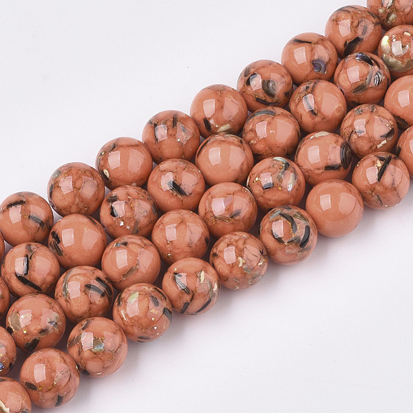 PandaHall Assembled Synthetic Turquoise and Shell Beads Strands, Dyed, Round, Coral, 10mm, Hole: 1mm, about 40pcs/strand, 15.7 inch..., Red
PandaHall Assembled Synthetic Turquoise and Shell Beads Strands, Dyed, Round, Coral, 10mm, Hole: 1mm, about 40pcs/strand, 15.7 inch..., Red