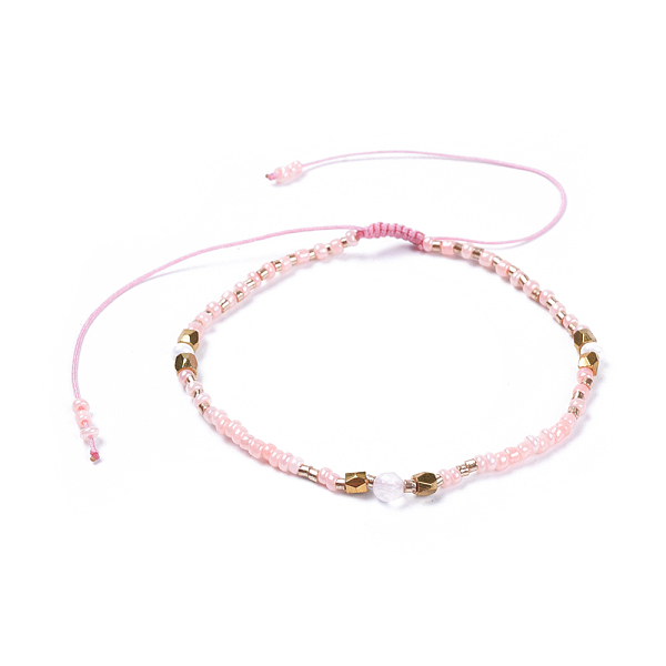 PandaHall Adjustable Nylon Thread Braided Beads Bracelets, with Glass Seed Beads and Faceted Natural Rose Quartz Round Beads, 2 inch(5.2cm)..., Pink
PandaHall Adjustable Nylon Thread Braided Beads Bracelets, with Glass Seed Beads and Faceted Natural Rose Quartz Round Beads, 2 inch(5.2cm)..., Pink
