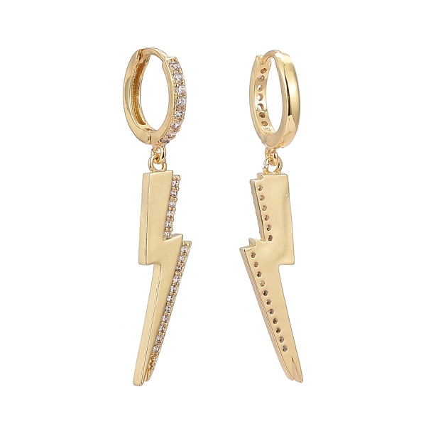 PandaHall Brass Micro Pave Cubic Zirconia Huggie Hoop Earrings, Flash Earrings, Long-Lasting Plated, Lightning Bolt, Clear, Real 18K Gold...
PandaHall Brass Micro Pave Cubic Zirconia Huggie Hoop Earrings, Flash Earrings, Long-Lasting Plated, Lightning Bolt, Clear, Real 18K Gold...