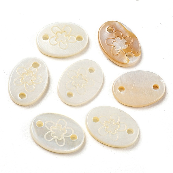 PandaHall Natural Freshwater Shell Connector Charms, Oval Links with Flower, WhiteSmoke, 10x13.5x2mm, Hole: 1.5mm Shell Oval White
PandaHall Natural Freshwater Shell Connector Charms, Oval Links with Flower, WhiteSmoke, 10x13.5x2mm, Hole: 1.5mm Shell Oval White
