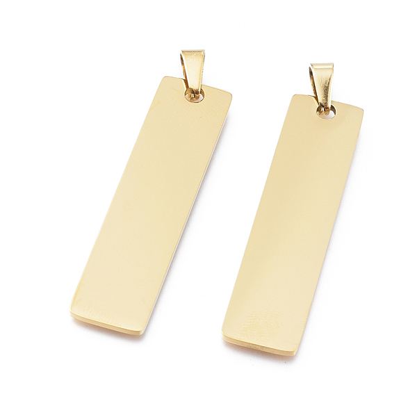 PandaHall Ion Plating(IP) 304 Stainless Steel Pendants, Stamping Blank Tag, Rectangle, Golden, 48x12x1mm, Hole: 4x13mm 304 Stainless Steel...
PandaHall Ion Plating(IP) 304 Stainless Steel Pendants, Stamping Blank Tag, Rectangle, Golden, 48x12x1mm, Hole: 4x13mm 304 Stainless Steel...