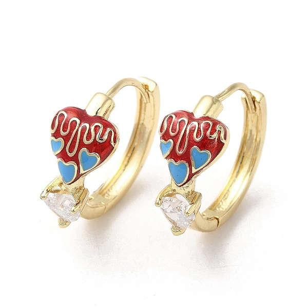 PandaHall Real 18K Gold Plated Brass Heart Hoop Earrings, with Enamel and Glass, Red, 19x9mm Glass Heart Red
PandaHall Real 18K Gold Plated Brass Heart Hoop Earrings, with Enamel and Glass, Red, 19x9mm Glass Heart Red