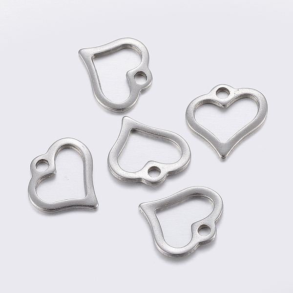 PandaHall 304 Stainless Steel Open Heart Charms, Hollow, Stainless Steel Color, 10.5~11x11x1~1.4mm, Hole: 1~1.5mm 304 Stainless Steel Heart
PandaHall 304 Stainless Steel Open Heart Charms, Hollow, Stainless Steel Color, 10.5~11x11x1~1.4mm, Hole: 1~1.5mm 304 Stainless Steel Heart