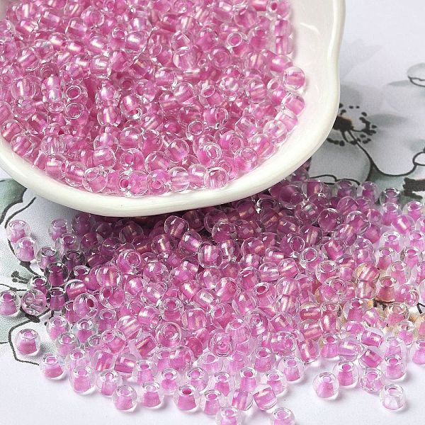 PandaHall 6/0 Transparent Colours Glass Seed Beads, Rondelle, Flamingo, 4x3mm, Hole: 1.4mm, about 7500pcs/pound Glass Rondelle Pink
PandaHall 6/0 Transparent Colours Glass Seed Beads, Rondelle, Flamingo, 4x3mm, Hole: 1.4mm, about 7500pcs/pound Glass Rondelle Pink