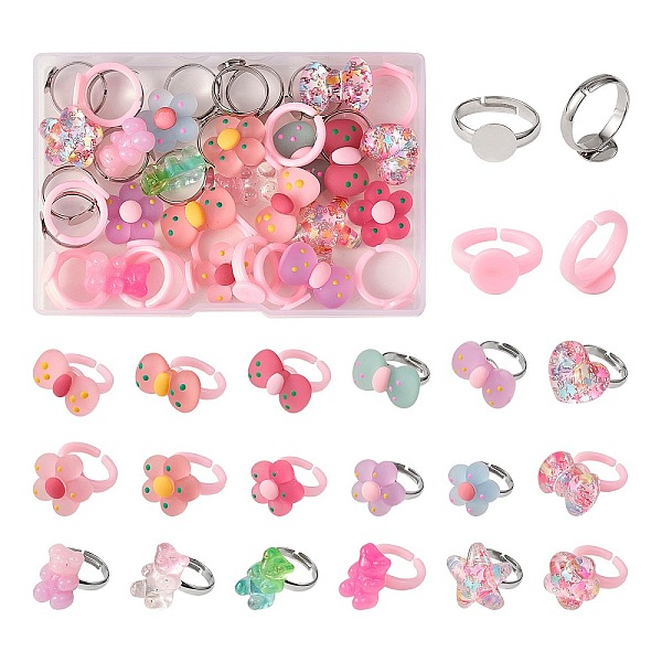 PandaHall DIY Candy Finger Ring Making Kit, Including Flower & Bowknot & Heart & Starfish Resin Cabochons, Acrylic & Brass Finger Ring Bases..., Multicolor
PandaHall DIY Candy Finger Ring Making Kit, Including Flower & Bowknot & Heart & Starfish Resin Cabochons, Acrylic & Brass Finger Ring Bases..., Multicolor