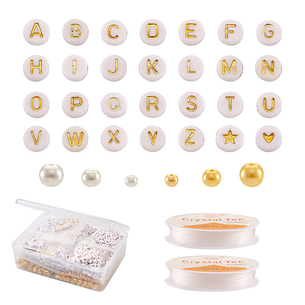 PandaHall Cheriswelry DIY Alphabet Theme Stretch Bracelets Making Kits, 2020Pcs Round & Flat Round Glass Pearl & Acrylic Beads, White, 4mm...
PandaHall Cheriswelry DIY Alphabet Theme Stretch Bracelets Making Kits, 2020Pcs Round & Flat Round Glass Pearl & Acrylic Beads, White, 4mm...