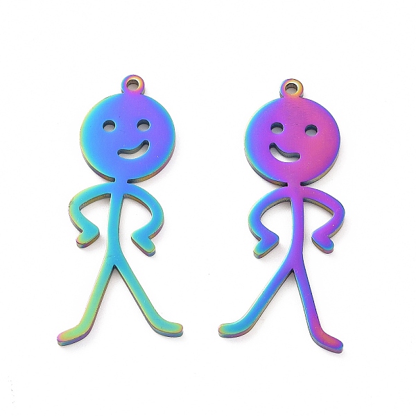 PandaHall Ion Plating(IP) 304 Stainless Steel Pendants, Human Charm, Rainbow Color, 37x16x1.5mm, Hole: 1.4mm 304 Stainless Steel Human
PandaHall Ion Plating(IP) 304 Stainless Steel Pendants, Human Charm, Rainbow Color, 37x16x1.5mm, Hole: 1.4mm 304 Stainless Steel Human