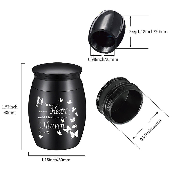 PandaHall CREATCABIN Alloy Cremation Urn Kit, with Disposable Flatware Spoons, Silver Polishing Cloth, Velvet Packing Pouches, Butterfly..., Black
PandaHall CREATCABIN Alloy Cremation Urn Kit, with Disposable Flatware Spoons, Silver Polishing Cloth, Velvet Packing Pouches, Butterfly..., Black