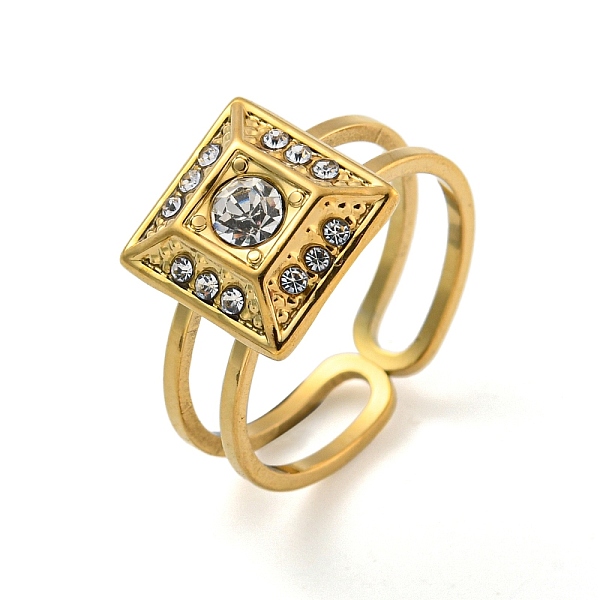 PandaHall 304 Stainless Steel Rhinestone Square Finger Rings for Women Men, Real 18K Gold Plated, US Size 6(16.5mm) Stainless..., Clear
PandaHall 304 Stainless Steel Rhinestone Square Finger Rings for Women Men, Real 18K Gold Plated, US Size 6(16.5mm) Stainless..., Clear