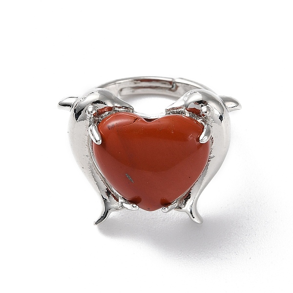 PandaHall Natural Red Jasper Dolphin & Heart Adjustable Rings, Long-Lasting Plated, Inner Diameter: 18mm Red Jasper
PandaHall Natural Red Jasper Dolphin & Heart Adjustable Rings, Long-Lasting Plated, Inner Diameter: 18mm Red Jasper