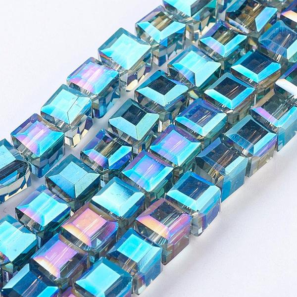 PandaHall Electorplated Glass Beads, Rainbow Plated, Faceted, Cube, Medium Turquoise, 7x7x7mm, Hole: 1mm Glass Cube Cyan
PandaHall Electorplated Glass Beads, Rainbow Plated, Faceted, Cube, Medium Turquoise, 7x7x7mm, Hole: 1mm Glass Cube Cyan