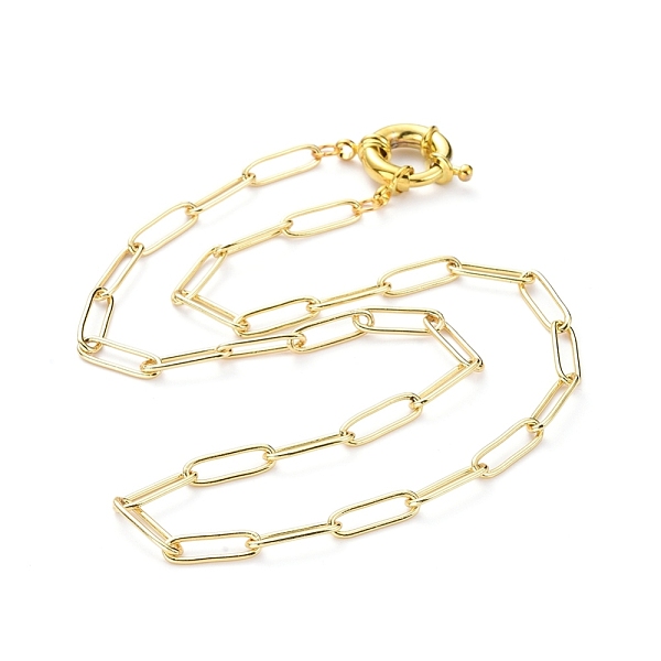 PandaHall Brass Paperclip Chain, Drawn Elongated Cable Chain Necklaces, with Spring Ring Clasps, Golden, 16.92 inch(43cm) Brass
PandaHall Brass Paperclip Chain, Drawn Elongated Cable Chain Necklaces, with Spring Ring Clasps, Golden, 16.92 inch(43cm) Brass