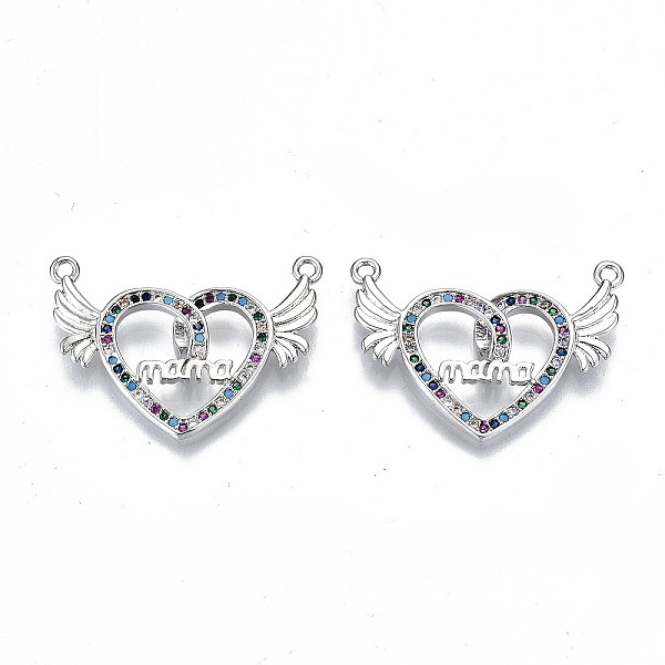 PandaHall Brass Micro Pave Colorful Cubic Zirconia Pendant Link, for Mother's Day, Cadmium Free & Nickel Free & Lead Free, Heart with Wing...
PandaHall Brass Micro Pave Colorful Cubic Zirconia Pendant Link, for Mother's Day, Cadmium Free & Nickel Free & Lead Free, Heart with Wing...