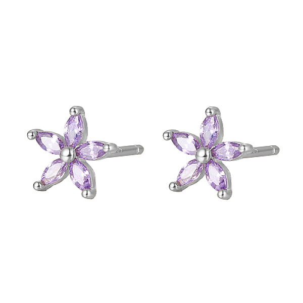 PandaHall Cubic Zirconia Flower Stud Earrings, Silver 925 Sterling Silver Post Earrings, Lilac, 7.2mm Cubic Zirconia Flower Purple
PandaHall Cubic Zirconia Flower Stud Earrings, Silver 925 Sterling Silver Post Earrings, Lilac, 7.2mm Cubic Zirconia Flower Purple