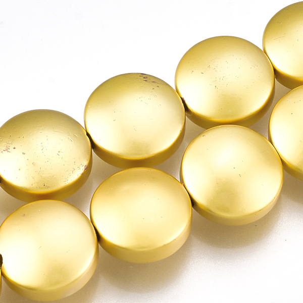 PandaHall Electroplate Non-magnetic Synthetic Hematite Beads Strands, Flat Round, Golden Plated, 8~8.5x4mm, Hole: 1mm, about 49pcs/strand...
PandaHall Electroplate Non-magnetic Synthetic Hematite Beads Strands, Flat Round, Golden Plated, 8~8.5x4mm, Hole: 1mm, about 49pcs/strand...