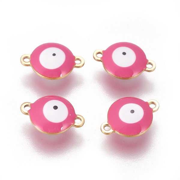 PandaHall Ion Plating(IP) 304 Stainless Steel Enamel Links connectors, Flat Round with Evil Eye, Golden, Hot Pink, 14.5x10x4.5mm, Hole...
PandaHall Ion Plating(IP) 304 Stainless Steel Enamel Links connectors, Flat Round with Evil Eye, Golden, Hot Pink, 14.5x10x4.5mm, Hole...