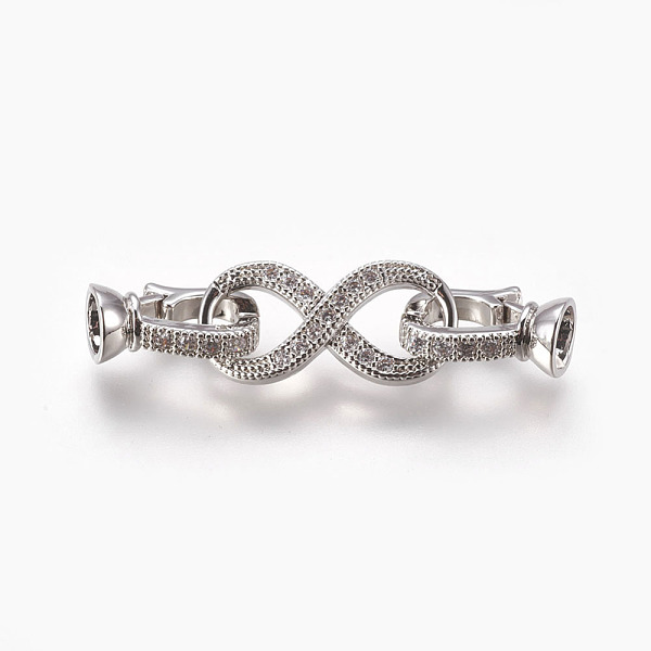 PandaHall Brass Micro Pave Cubic Zirconia Fold Over Clasps, Infinity, Clear, Real Platinum Plated, 40mm, Inner: 4mm Brass+Cubic Zirconia...
PandaHall Brass Micro Pave Cubic Zirconia Fold Over Clasps, Infinity, Clear, Real Platinum Plated, 40mm, Inner: 4mm Brass+Cubic Zirconia...