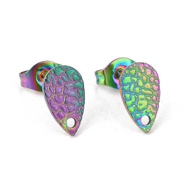 PandaHall Ion Plating(IP) 304 Stainless Steel Stud Earring Findings, with Hole, Textured Teardrop, Rainbow Color, 10x6mm, Hole: 1mm, Pin...
PandaHall Ion Plating(IP) 304 Stainless Steel Stud Earring Findings, with Hole, Textured Teardrop, Rainbow Color, 10x6mm, Hole: 1mm, Pin...