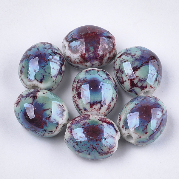 PandaHall Handmade Porcelain Beads, Fancy Antique Glazed Porcelain, Oval, Colorful, 20~21x17.5~18x12~13mm, Hole: 2.5~3mm Porcelain Oval
PandaHall Handmade Porcelain Beads, Fancy Antique Glazed Porcelain, Oval, Colorful, 20~21x17.5~18x12~13mm, Hole: 2.5~3mm Porcelain Oval