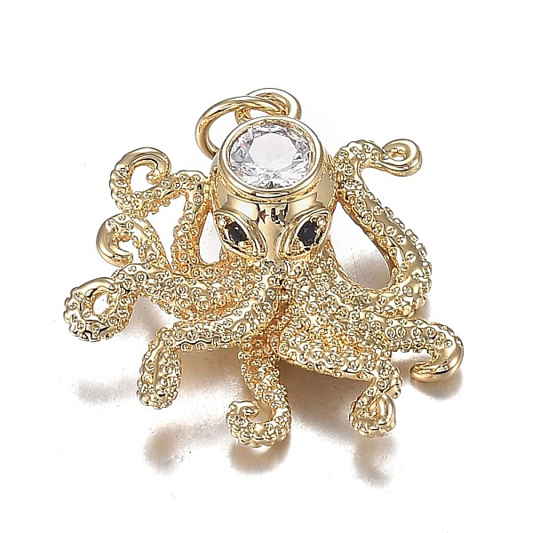 PandaHall Brass Micro Clear & Black Cubic Zirconia Pendants, Long-Lasting Plated, Octopus Shape, Real 18K Gold Plated, 22x21x7mm, Hole...
PandaHall Brass Micro Clear & Black Cubic Zirconia Pendants, Long-Lasting Plated, Octopus Shape, Real 18K Gold Plated, 22x21x7mm, Hole...
