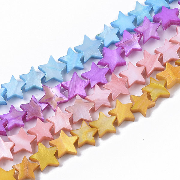 PandaHall Freshwater Shell Beads Strands, Dyed, Star, Mixed Color, 9~10.5x9.5~11.5x2~3mm, Hole: 1mm, about 38pcs/Strand, 11.8 inch~13.3 inch..., Multicolor
PandaHall Freshwater Shell Beads Strands, Dyed, Star, Mixed Color, 9~10.5x9.5~11.5x2~3mm, Hole: 1mm, about 38pcs/Strand, 11.8 inch~13.3 inch..., Multicolor