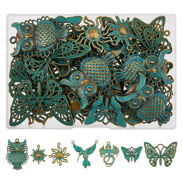 PandaHall SUPERFINDINGS 42Pcs 7 Style Zinc Alloy Pendants, Cadmium Free & Lead Free, Mixed Shape, Antique Bronze & Green Patina...
PandaHall SUPERFINDINGS 42Pcs 7 Style Zinc Alloy Pendants, Cadmium Free & Lead Free, Mixed Shape, Antique Bronze & Green Patina...