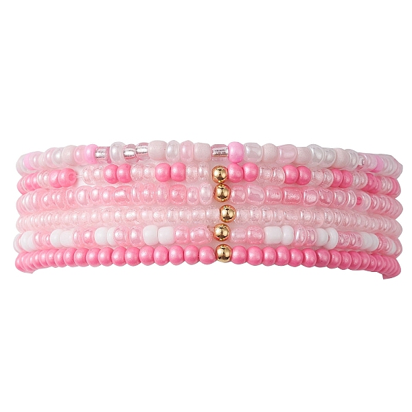 PandaHall 6Pcs Glass Seed & Brass Beaded Stretch Bracelets Set, Stackable Bracelets, Pink, Inner Diameter: 2-1/4 inch(5.7cm), 6pcs/set Glass...
PandaHall 6Pcs Glass Seed & Brass Beaded Stretch Bracelets Set, Stackable Bracelets, Pink, Inner Diameter: 2-1/4 inch(5.7cm), 6pcs/set Glass...