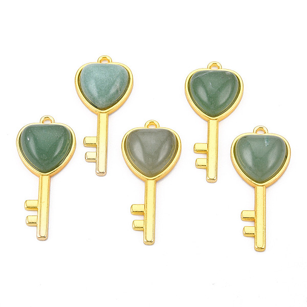 PandaHall Natural Green Aventurine Pendants, with Light Gold Plated Brass Findings, Key with Heart Charm, 38x17x6.5~7mm, Hole: 1.8mm Green...
PandaHall Natural Green Aventurine Pendants, with Light Gold Plated Brass Findings, Key with Heart Charm, 38x17x6.5~7mm, Hole: 1.8mm Green...