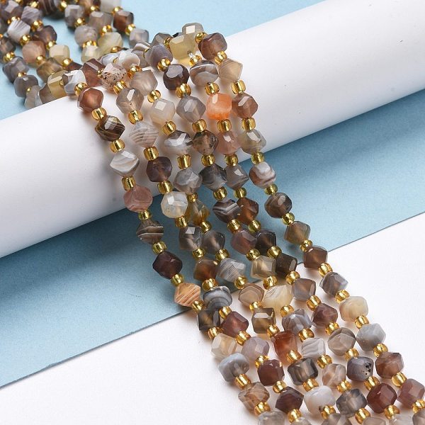 PandaHall Natural Botswana Agate Beads Strands, with Seed Beads, Faceted, Diagonal Cube Beads, 5~6x5~6x4~5mm, Hole: 1mm, about...
PandaHall Natural Botswana Agate Beads Strands, with Seed Beads, Faceted, Diagonal Cube Beads, 5~6x5~6x4~5mm, Hole: 1mm, about...