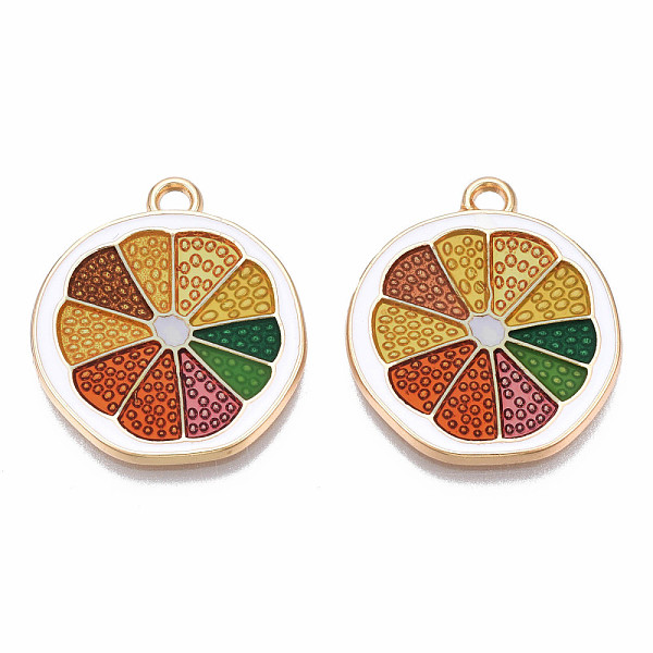 PandaHall Rack Plating Alloy Enamel Pendants, Light Gold, Cadmium Free & Nickel Free & Lead Free, Lemon Slice, Colorful, 23x20x1.5mm, Hole...
PandaHall Rack Plating Alloy Enamel Pendants, Light Gold, Cadmium Free & Nickel Free & Lead Free, Lemon Slice, Colorful, 23x20x1.5mm, Hole...