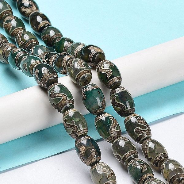 PandaHall Tibetan Style dZi Beads Strands, Natural Agate Beads, Dyed & Heated, Oval, Ruyi Pattern, 13~14x9.5~10mm, Hole: 1.2mm, about...
PandaHall Tibetan Style dZi Beads Strands, Natural Agate Beads, Dyed & Heated, Oval, Ruyi Pattern, 13~14x9.5~10mm, Hole: 1.2mm, about...
