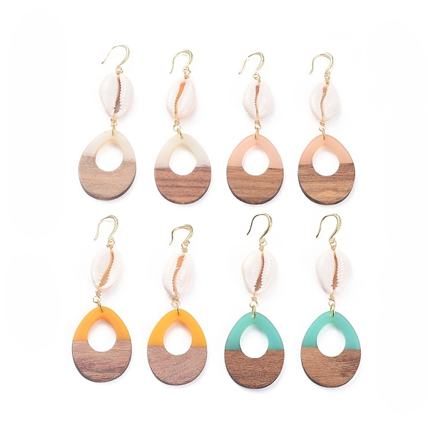 PandaHall Dangle Earrings, with Resin & Wood Pendants, Cowrie Shell, Golden Plated Brass Earring Hooks, Copper Wire and Cardboard Packing..., Multicolor
PandaHall Dangle Earrings, with Resin & Wood Pendants, Cowrie Shell, Golden Plated Brass Earring Hooks, Copper Wire and Cardboard Packing..., Multicolor