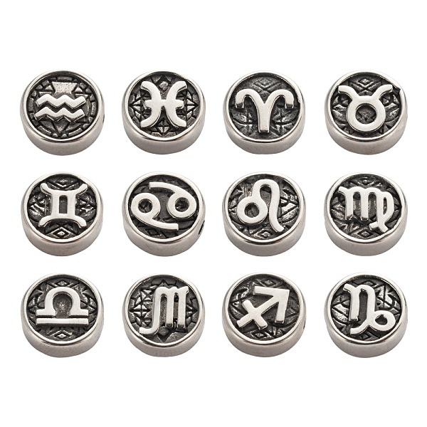 PandaHall 24Pcs 12 Style 304 Stainless Steel Enamel Beads, Flat Round with Constellation, Antique Silver, Black, 12 Constellations, 10x4mm...
PandaHall 24Pcs 12 Style 304 Stainless Steel Enamel Beads, Flat Round with Constellation, Antique Silver, Black, 12 Constellations, 10x4mm...