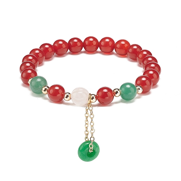 PandaHall Natural Carnelian(Dyed & Heated) & Green Aventurine & Rose Quartz Round Beaded Stretch Bracelet, Natural Malaysia Jade(Dyed) Pi..., Red
PandaHall Natural Carnelian(Dyed & Heated) & Green Aventurine & Rose Quartz Round Beaded Stretch Bracelet, Natural Malaysia Jade(Dyed) Pi..., Red