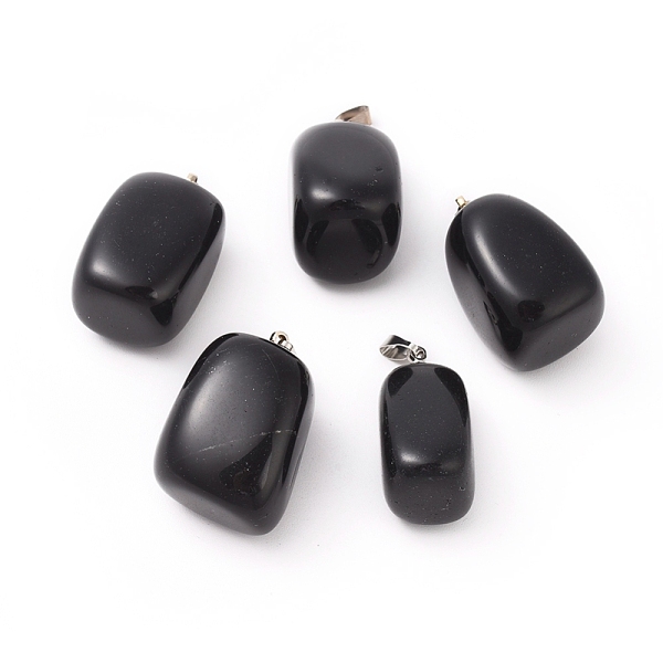 PandaHall Natural Black Agate Pendants, with Platinum Tone Brass Findings, Nuggets, 23~30x13~22x12~20mm, Hole: 5x3mm Black Agate Nuggets
PandaHall Natural Black Agate Pendants, with Platinum Tone Brass Findings, Nuggets, 23~30x13~22x12~20mm, Hole: 5x3mm Black Agate Nuggets