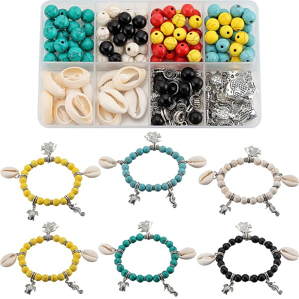 PandaHall SUNNYCLUE DIY Ocean Theme Bracelet Making Kit, Including Natural Shell & Synthetic Turquoise Round Beads, Alloy Pendants, Turtle &..., Multicolor
PandaHall SUNNYCLUE DIY Ocean Theme Bracelet Making Kit, Including Natural Shell & Synthetic Turquoise Round Beads, Alloy Pendants, Turtle &..., Multicolor
