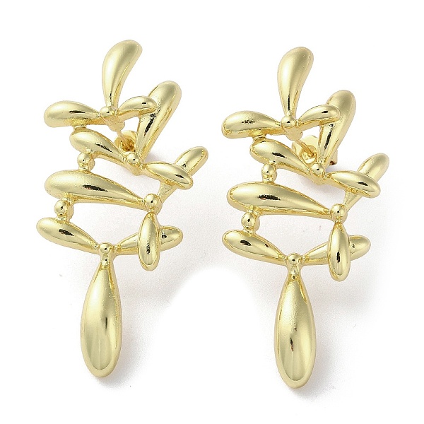 PandaHall Rack Plating Brass Flower Stud Earrings, Lead Free & Cadmium Free, Real 18K Gold Plated, 51x24mm Brass Flower
PandaHall Rack Plating Brass Flower Stud Earrings, Lead Free & Cadmium Free, Real 18K Gold Plated, 51x24mm Brass Flower