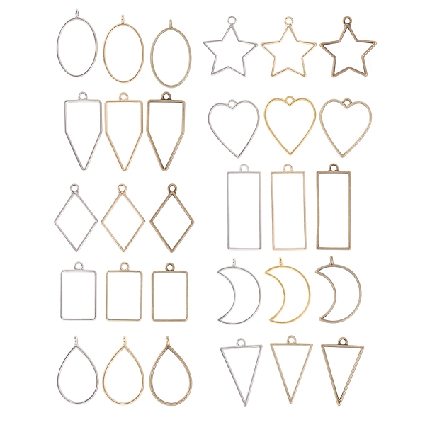 PandaHall Rack Plating Alloy Open Back Bezel Pendants, For DIY UV Resin, Epoxy Resin, Pressed Flower Jewelry, Mixed Shape, Mixed Color...
PandaHall Rack Plating Alloy Open Back Bezel Pendants, For DIY UV Resin, Epoxy Resin, Pressed Flower Jewelry, Mixed Shape, Mixed Color...