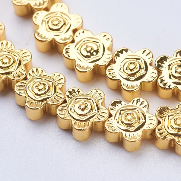 PandaHall Non-magnetic Synthetic Hematite Beads Strands, Smooth Surface, Sunflower, Golden Plated, 7.5x3mm, Hole: 1mm, about 57~58pcs/strand...
PandaHall Non-magnetic Synthetic Hematite Beads Strands, Smooth Surface, Sunflower, Golden Plated, 7.5x3mm, Hole: 1mm, about 57~58pcs/strand...