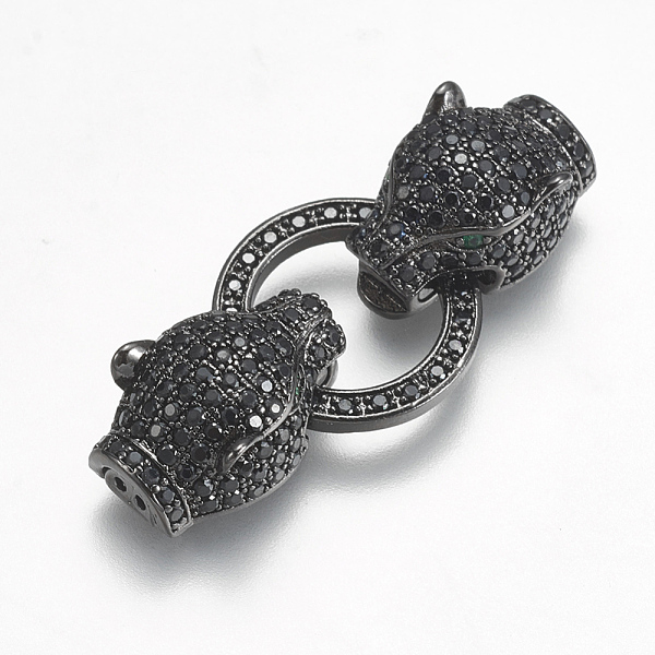 PandaHall Brass Micro Pave Cubic Zirconia Fold Over Clasps, Leopard, Black, Gunmetal, 35.5mm, Hole: 0.5mm Brass+Cubic Zirconia Black
PandaHall Brass Micro Pave Cubic Zirconia Fold Over Clasps, Leopard, Black, Gunmetal, 35.5mm, Hole: 0.5mm Brass+Cubic Zirconia Black