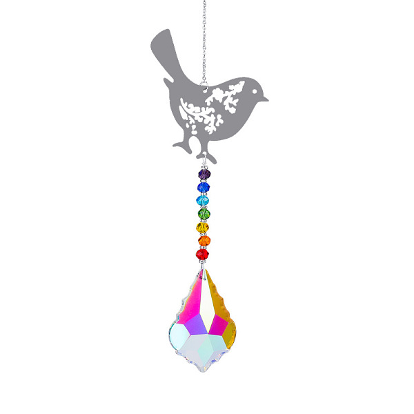 PandaHall Metal Big Pendant Decorations, Hanging Sun Catchers, Chakra Theme K9 Crystal Glass, Bird, Colorful, 42cm Glass Bird
PandaHall Metal Big Pendant Decorations, Hanging Sun Catchers, Chakra Theme K9 Crystal Glass, Bird, Colorful, 42cm Glass Bird