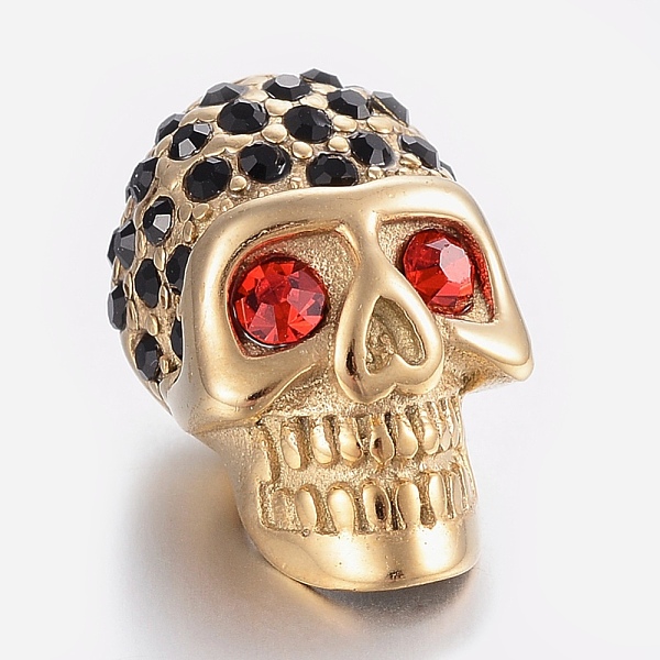 PandaHall 304 Stainless Steel Rhinestone Beads, Large Hole Beads, Skull Head, Ruby, Golden, 21.5x13x13mm, Hole: 6mm Stainless..., Red
PandaHall 304 Stainless Steel Rhinestone Beads, Large Hole Beads, Skull Head, Ruby, Golden, 21.5x13x13mm, Hole: 6mm Stainless..., Red