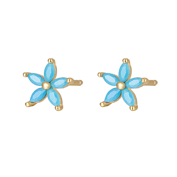 PandaHall Cubic Zirconia Flower Stud Earrings, Golden 925 Sterling Silver Post Earrings, Cyan, 7.2mm Cubic Zirconia Flower Cyan
PandaHall Cubic Zirconia Flower Stud Earrings, Golden 925 Sterling Silver Post Earrings, Cyan, 7.2mm Cubic Zirconia Flower Cyan