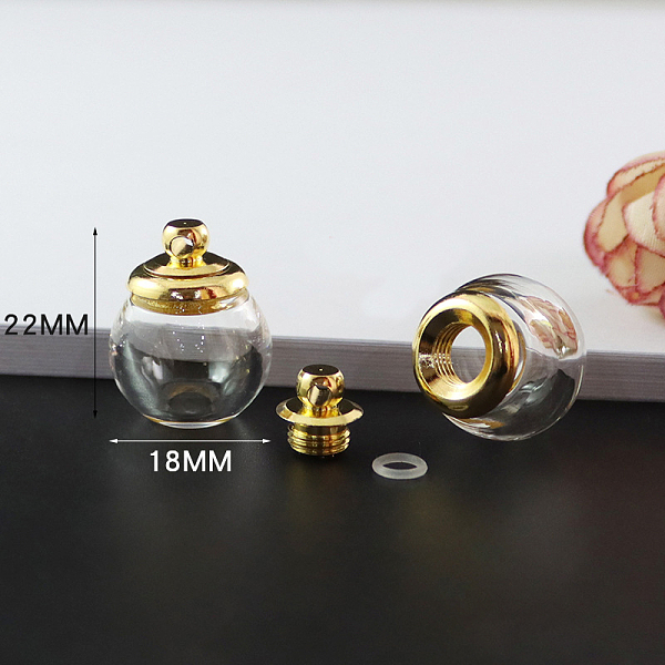 PandaHall Transparent Glass Openable Perfume Bottle Pendants, with Brass Findings, Round, Clear, 2.2x1.8cm Brass+Glass Round Clear
PandaHall Transparent Glass Openable Perfume Bottle Pendants, with Brass Findings, Round, Clear, 2.2x1.8cm Brass+Glass Round Clear
