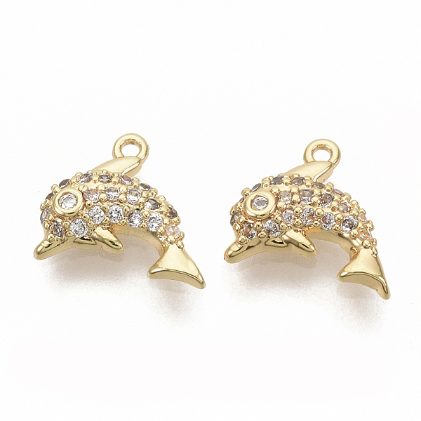 PandaHall Brass Micro Pave Clear Cubic Zirconia Charms, Nickel Free, Real 18K Gold Plated, Dolphin, 9x10x2.5mm, Hole: 0.9mm Brass+Cubic...
PandaHall Brass Micro Pave Clear Cubic Zirconia Charms, Nickel Free, Real 18K Gold Plated, Dolphin, 9x10x2.5mm, Hole: 0.9mm Brass+Cubic...